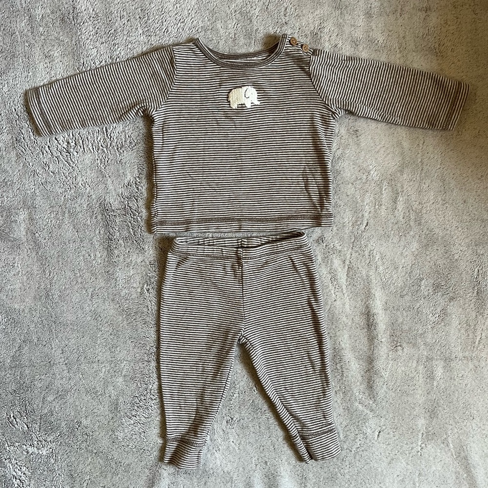 Carter’s 9M Striped Brown and White baby outfit